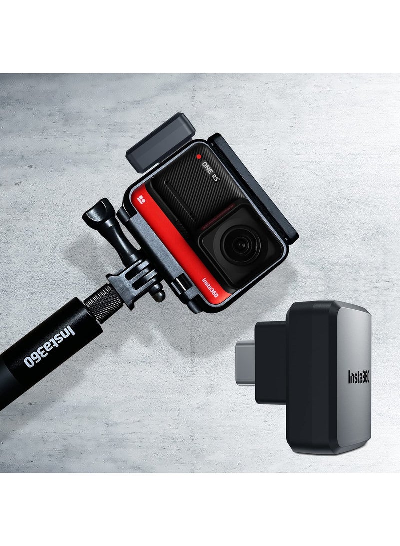 ONE RS Dual Mic Adapter, Insta360 ONE RS Mic Adapter Support Capture Audio 3.5mm Mic USB-C Port Action Camera Accessories Horizontal Version - Image 5
